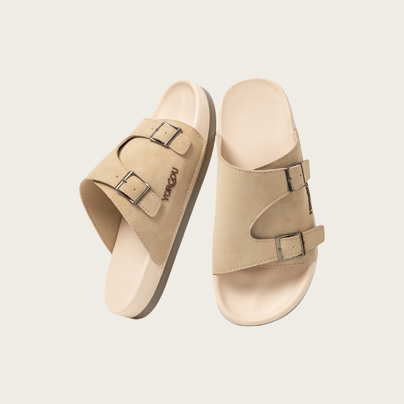 Beige Vintage BIRKENSTOCK-Style Slippers