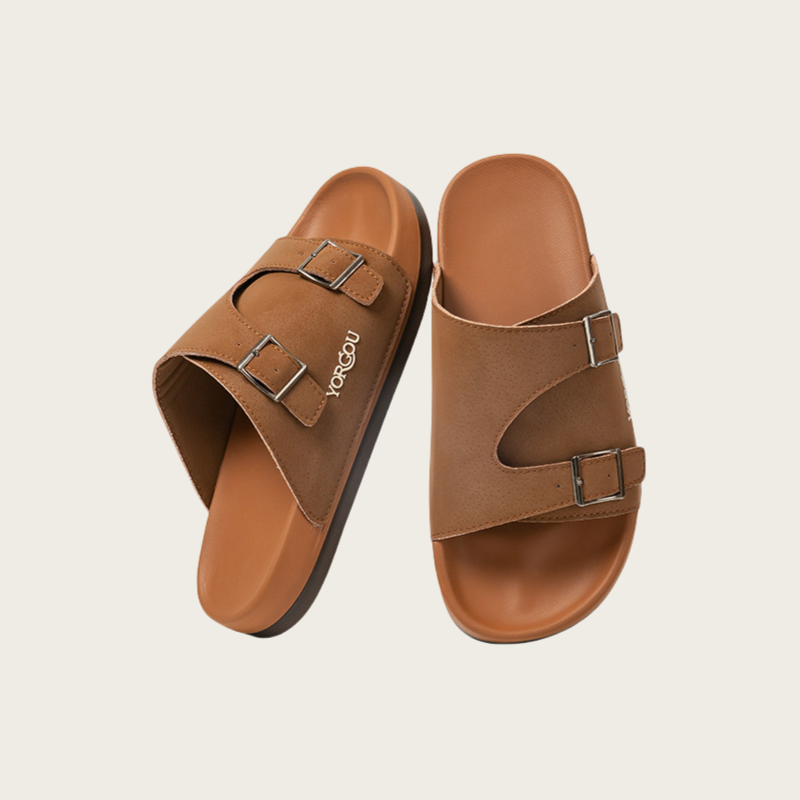 Soft Chestnut Vintage BIRKENSTOCK-Style Slippers