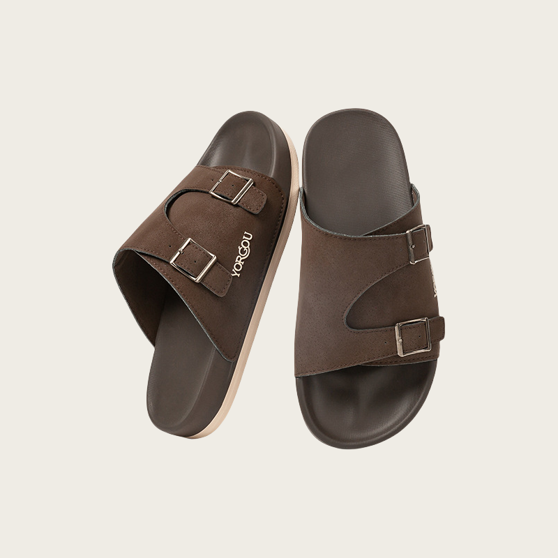 Brown Vintage BIRKENSTOCK-Style Slippers